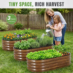 INNO STAGE 3Pcs Galvanized Raised Garden Bed Kit, Outdoor Metal Raised Garden - Image 2