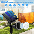 KEV Solar Spot Lights Outdoor, 18 LEDs Solar Flood Lights - Image 2