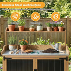 Potting Bench Table & Outdoor Storage Cabinet - Image 6