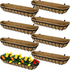 8 Pack 24 Inch Window Deck Railing Planter Boxes by BeapTcely
