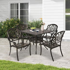 Cast Aluminum Outdoor Patio Dining Set, All Weather Outdoor Furniture Dining Set - Image 2