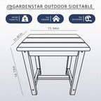 Adirondack Square Side Table, one-Tier Outdoor end Table, Patio Side Table - Image 3
