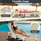 MOPHOTO Oversized Beach Lounge Chair, 5-Position Adjustable Tanning Chair - Image 5