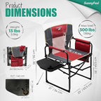 SUNNYFEEL Camping Directors Chair, Heavy Duty, Oversized Portable Folding Chair - Image 3