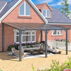 AECOJOY 14' x 12' Gazebo Outdoor Pergola, 12x14 Large Wall-Mounted Hard Top - Image 4