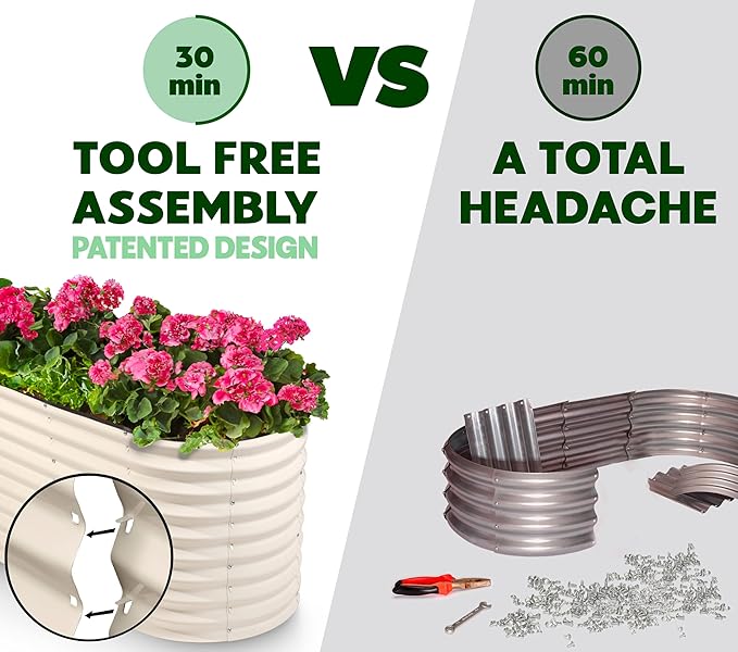 Plant & Plot Galvanized Raised Garden Beds Outdoor // 4×2×2 ft Planter Raised - Image 2