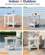 YEFU Outdoor Side Table for Patio: 16" HIPS Weather - Image 7