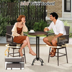 ORALNER Outdoor Wicker Swivel Bar Stools Set of 4, Footrest & Seat Cushion - Image 2