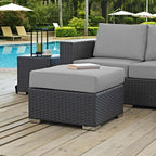 Modway EEI-1855-CHC-GRY Sojourn Outdoor Patio Sunbrella Ottoman in Canvas Gray - Image 2