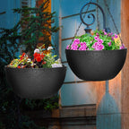 Enenes 13 Inch Large Hanging Planters 2 Pack, Plastic Plant Pots - Image 6