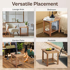2-Tier Adirondack Side Table – Weather Resistant Wooden End Table, Rectangular - Image 5
