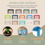 WestinTrends Malibu Low Outdoor HDPE Square Patio Coffee Table, Pacific Blue - Image 6
