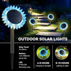 Outdoor Solar Lights, 4 Pack Led Solar Sunflower Lights, Stake/Wall 2-in-1 - Image 4