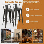 Giantex Metal Bar Stools Set of 4, Rubber Feet, Industrial Stackable Barstools - Image 8