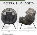 JAMFLY Egg Chair Wicker Outdoor Chairs, Oversized Patio Chair Oversized Lounger - Image 2