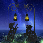 Solar Dog and Cat Lantern Garden Stakes by Unknown