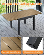 5 Pieces Expandable Patio Dining Set, Never-Rust Aluminum Outdoor Dining Table - Image 9