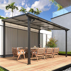AECOJOY 10' x 28' Gazebo for Patio, Large Wall-Mounted Hard Top Lean-to Gazebo - Image 7