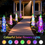 Solar Garden Lights, Delphinium Flowers 2 Pack 40 LEDs, Waterproof Outdoor - Image 4