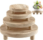 Wood Plant Stand Indoor Outdoor, 12/10/8/6" Round Wood Riser by Letyourd%C3%A9cormoreglamorous