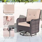Kullavik 10 Pieces Outdoor Patio Furniture Set, PE Wicker Rattan Sectional Sofa - Image 5