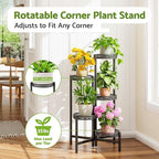 Plant Stand Indoor Outdoor, 5 Tier Corner Metal Flower Display Holder Shelf - Image 2