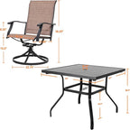 NUU GARDEN Outdoor Patio Dining Set, 4 Swivel Textilene Dining Chairs and 37" - Image 5
