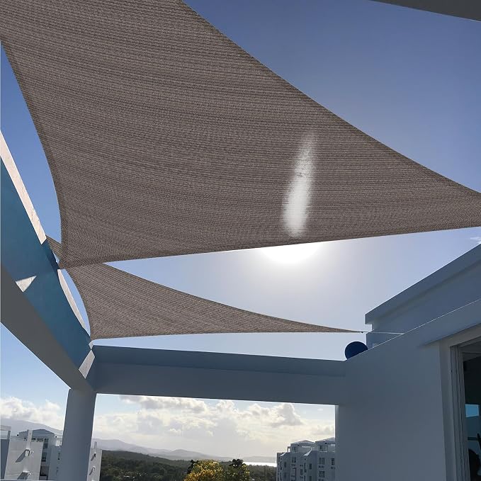 SUNNY GUARD Custom Size 12'x20'x23.3' Brown Sun Shade Sail Right Triangle UV by SUNNYGUARD