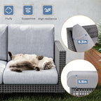 Outdoor Patio Sofa Conversation Set–Rattan 4 Seats Comfortable Couch - Image 6