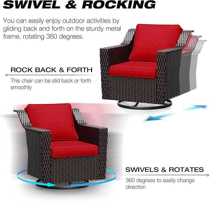 Joyside Outdoor Swivel Chair, Patio Swivel Chairs - Image 3