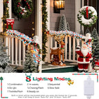 Jnaurb Christmas Candy Cane Lights, 66ft 480 LED Connectable White & Red & Blue - Image 3