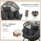 JAMFLY Egg Chair Rocking Chairs, Wicker Patio Chair Oversized Lounger Chair - Image 3