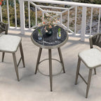 PURPLE LEAF Outdoor Round Bar Table Patio Height Pub Bistro Table Kitchen Bar by PURPLELEAF