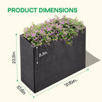IDZO All Weather Wicker Planter Raised Garden Bed, 24 in Tall Round Rattan - Image 2