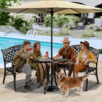 DWVO Cast Aluminum Outdoor Bench, 39.4’’ Patio Garden Benches - Image 2