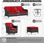 Joyside Wicker Patio Furniture Sets, 9 Pieces Upgraded Large Size Outdoor - Image 2