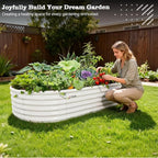 A ANLEOLIFE 8X4X1.5 ft Galvanized Raised Garden Beds Outdoor, Oval Large Metal - Image 5