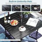 Tangkula 37" Metal Patio Dining Table - Image 6