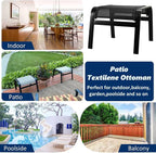 Patio Outdoor Ottoman Assembled Aluminum Footstools Small Seat Side Table - Image 6