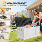 VINGLI 75 Gallon Collapsible Outdoor Storage Box, Simple-to-assemble Plastic - Image 8