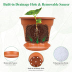 8 Inch Plastic-Flower Pot-for-Indoor Plants, 4 Pack Large Outdoor Planter Pot - Image 5