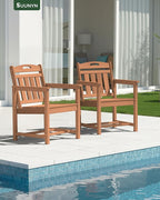 Set of 2 Weatherproof Patio Chairs - Image 2