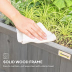 Outsunny Wood Planter with Trellis, Raised Garden Bed - Image 6