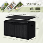 Greesum 100 Gallon Resin Deck Box Large Outdoor Storage - Image 4