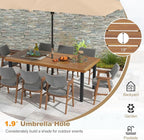 Tangkula 79" Acacia Wood Patio Dining Table - Image 5