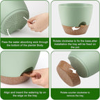 Plant Pots 12/10/9 Inch Self Watering Pots, Plastic Flower Pots, Nursery - Image 2