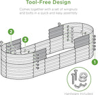 Best Choice Products 4x2x2ft Outdoor Metal Raised Garden Bed, Oval Deep Root - Image 4