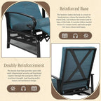 Oakcloud Adjustable Outdoor Lounge Chair Metal Patio Relaxing Recliner Chair - Image 5
