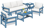 SERWALL HDPE Patio Furniture Set, 7-piece Outdoor Sectional Sofa Set, All by SERWALL