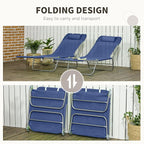 Outsunny 2 Piece Folding Chaise Lounge Chairs, Pool Sun Tanning Chairs - Image 5